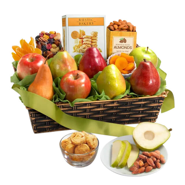 Classic Cheese and Fruit Gift Basket